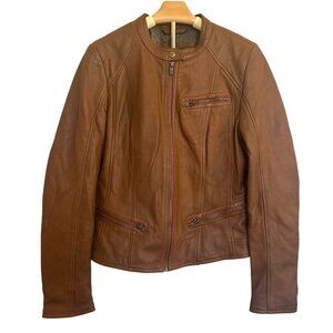 NWT Black Rivet Brown Genuine Leather Jacket Women's Large Brand New Never Worn